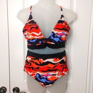 Swim icon 2 piece multi color plus size